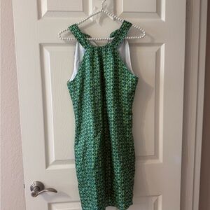 Skirtin Around Green Geometric Midi Dress